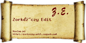 Zorkóczy Edit névjegykártya