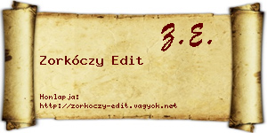 Zorkóczy Edit névjegykártya